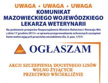 Komunikat w sprawie akcji szczepienia lisów 2022