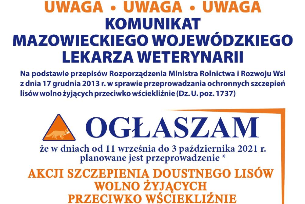Fragment&#x20;komunikatu&#x20;dot&#x2e;&#x20;szczepień&#x20;ochronnych&#x20;lisów&#x20;wolno&#x20;żyjących&#x20;przeciwko&#x20;wściekliźnie&#x20;w&#x20;woj&#x2e;&#x20;mazowieckim