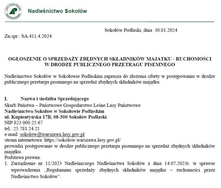 Ogłoszenie&#x20;o&#x20;sprzedaży